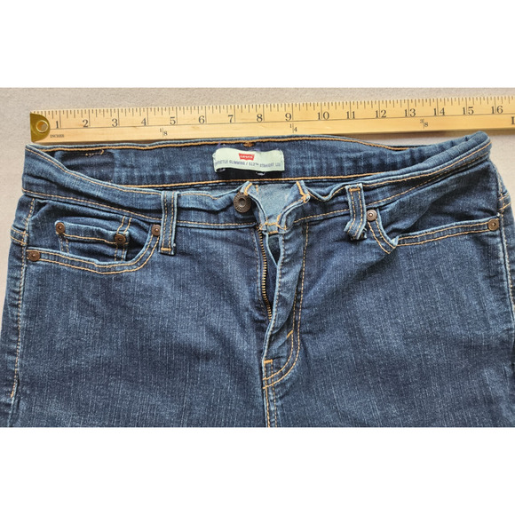 Levi's 512 •Perfectly Slimming Women's Stretch Denim Blue Jeans Bootcut Size 12M - Picture 3 of 9